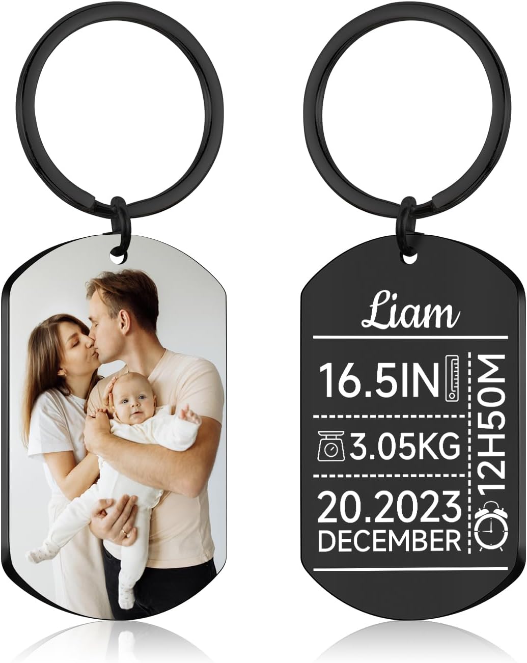 Custom Newborn Photo Keychain